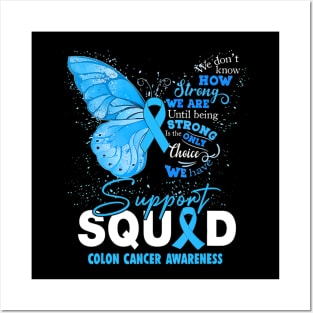 Colon Cancer Awareness Support Aquad Butterfly Posters and Art